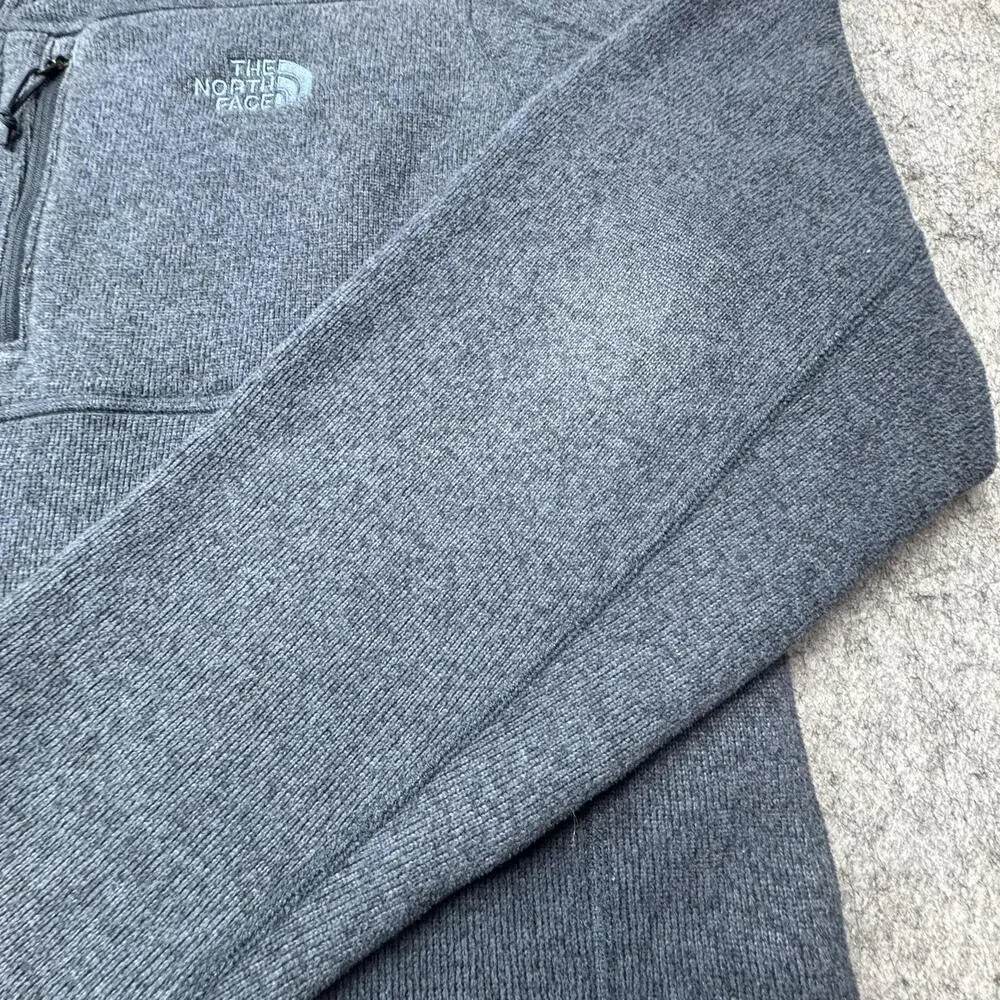 The North Face Sweater Mens 2XL Gray Heather Fleece 1/4 Zip Pullover Mock Neck